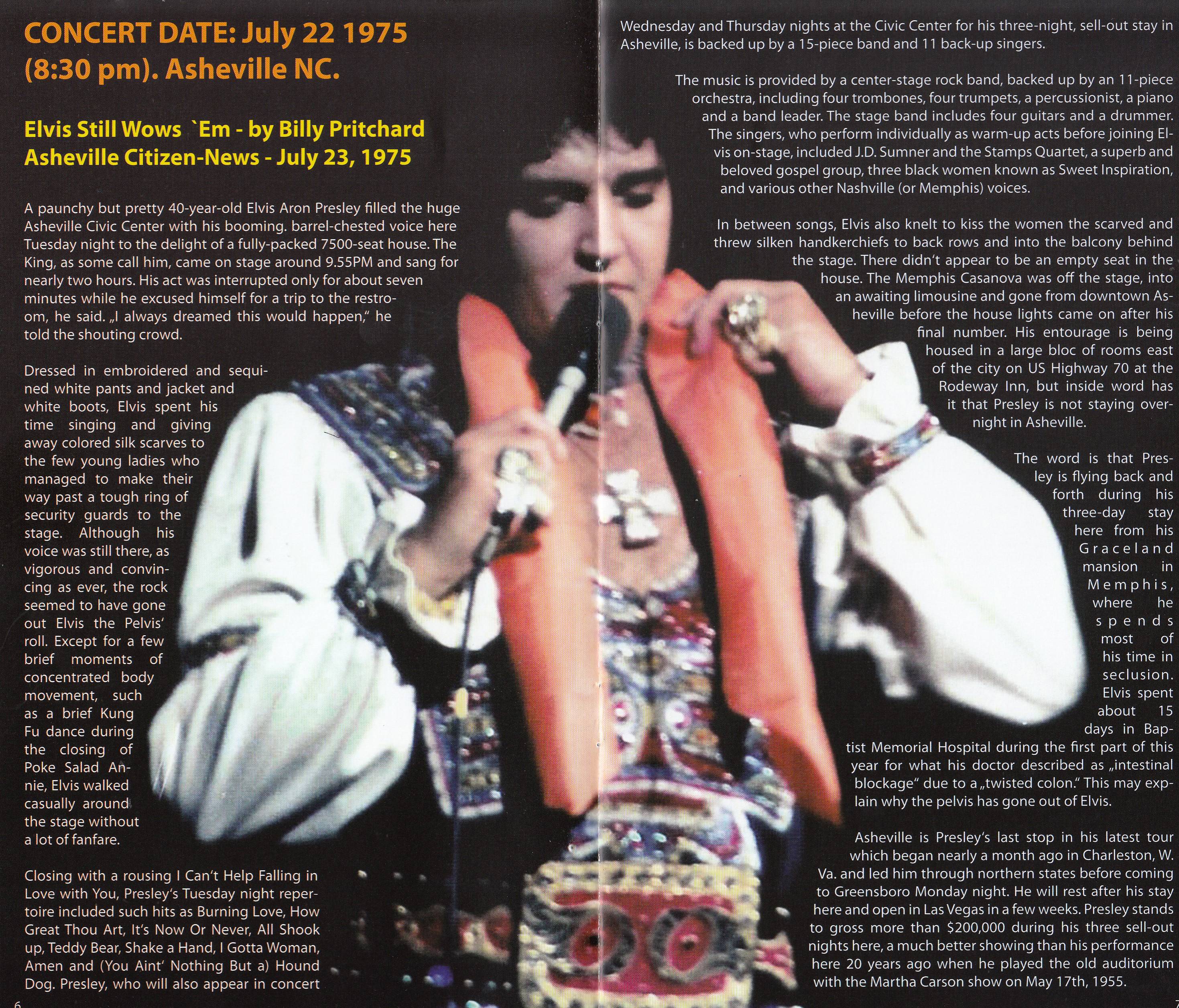 Elvis Presley The Asheville Marathon 75 : Booklet 4